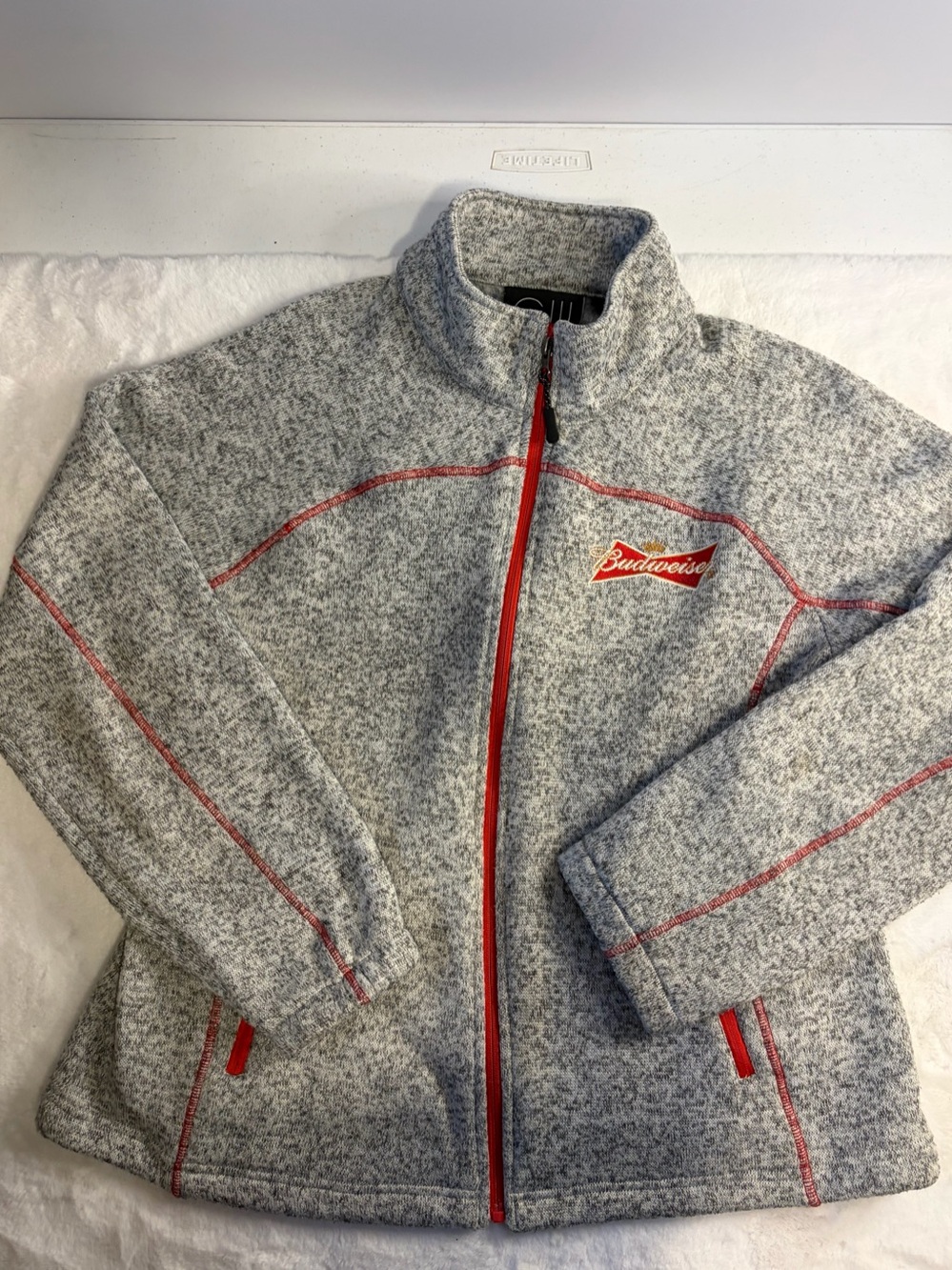 Budweiser G-III Carl Banks Gray Full Zip Fleece Jacket XL